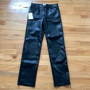 Aritzia Melina Low Rise Faux Leather Pant